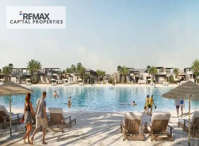 First row on the lagoon with a large garden space, fully finished chalet at a competitive price. A strong investment opportunity in Jefaira, North Coast. - Mehr