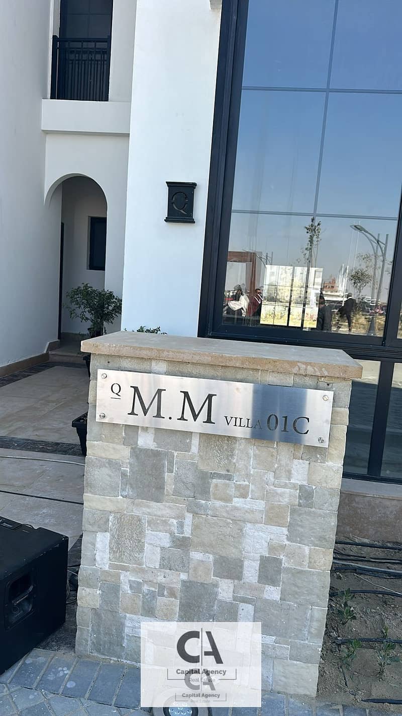 Ready to move Villa for saley in Fifth Settlement , the heart of the Golden Square , cash price, or pay 30% down and equal installments in The Marq - Mehr