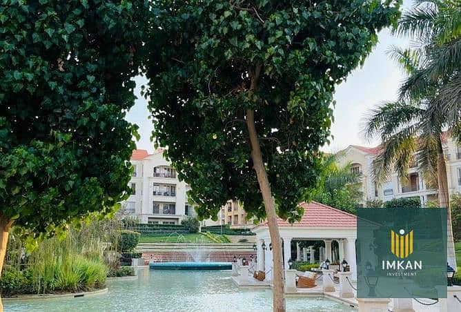 Fully finished **Lagoon View apartment for sale** in **Regents Park Compound, Golden Square, Fifth Settlement**, offering an exclusive **40% cash disc – další