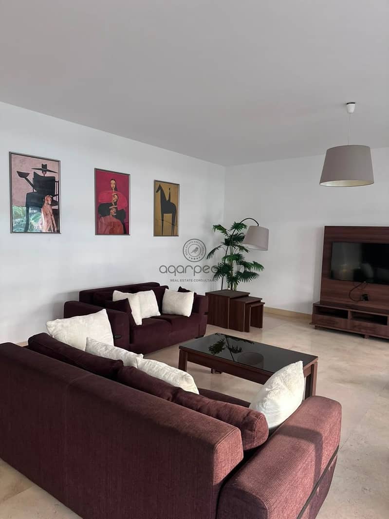 Fully Furnished 239m Apartment in Waterway Compound Huge Terrace with Water & Green Views Prime Location at 110K Monthly - Widok 4