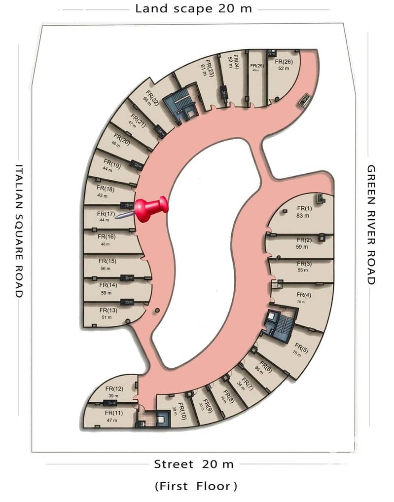 A medical clinic for sale with an area of 44 meters with the lowest down payment and the longest repayment period in 360 Mall in the heart of October Gardens. - Meer