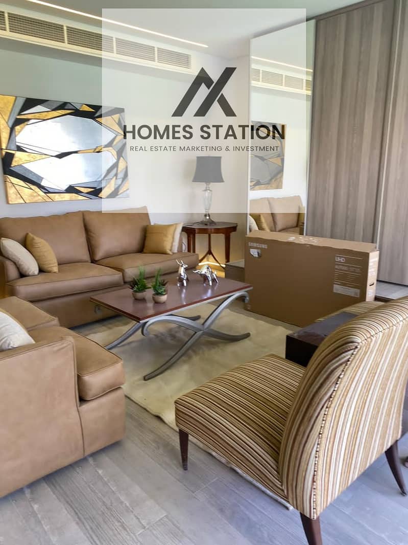 Luxury Apartment with Private Garden & Pool for Rent in Lake View Residence, New Cairo - Widok 2