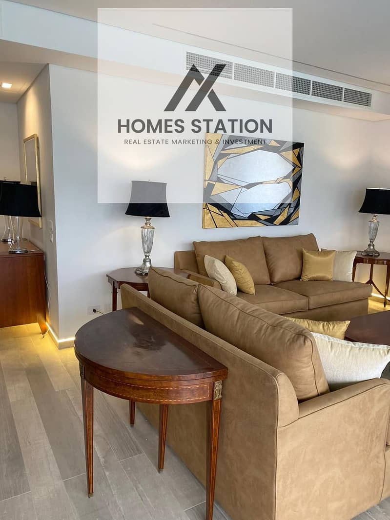 Luxury Apartment with Private Garden & Pool for Rent in Lake View Residence, New Cairo - Widok 4