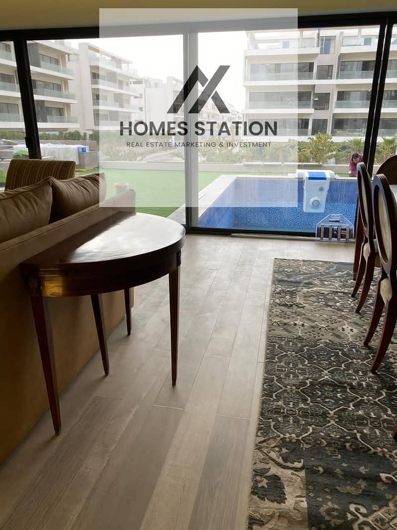 Luxury Apartment with Private Garden & Pool for Rent in Lake View Residence, New Cairo - Więcej
