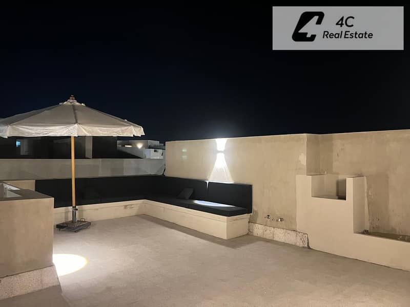 For sale at the lowest price in the compound a fully finished penthouse—complete with furniture and air conditioning—featuring a direct pool view - Widok 2