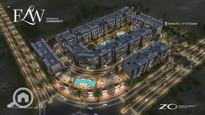 Own a 92 sqm, two-bedroom apartment in 6th of October at the best price, with just a 10% down payment, next to MSA University. Don't miss this opportu - Widok 6