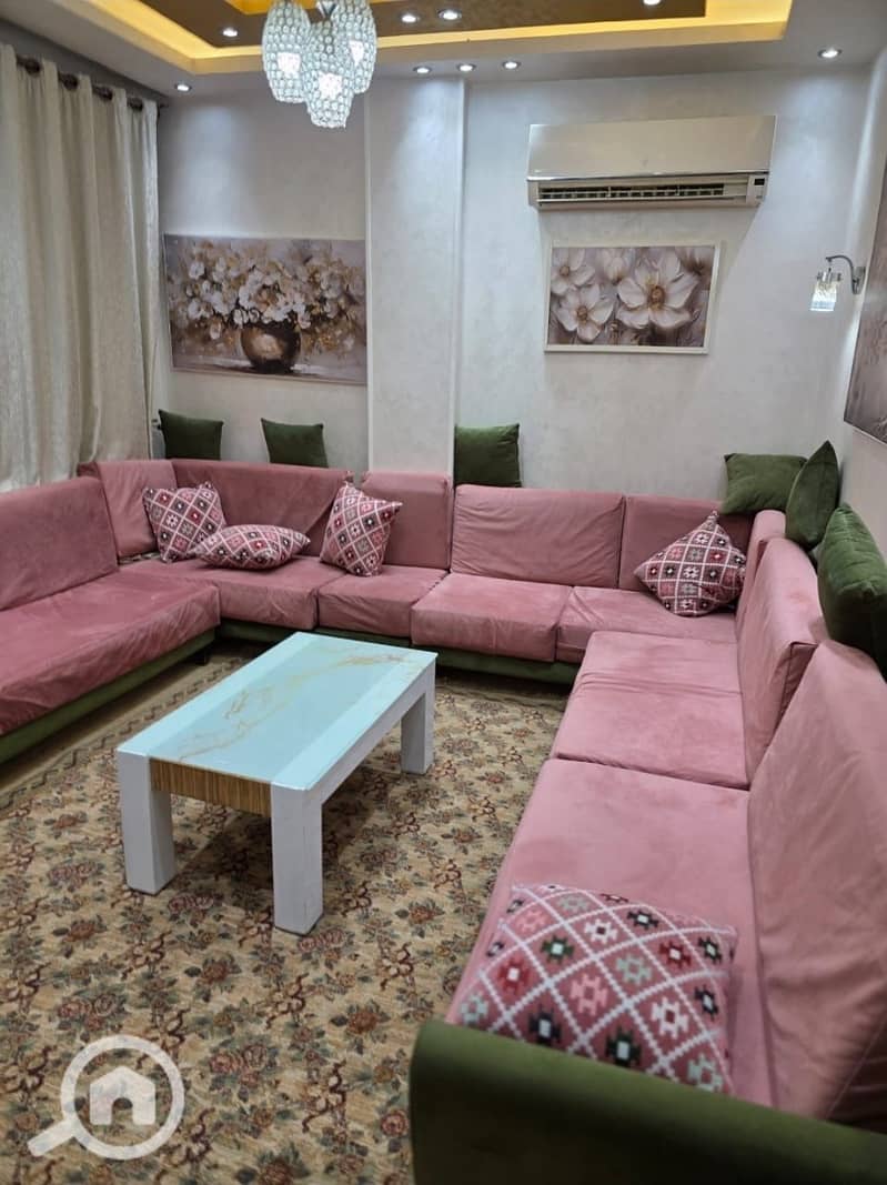 Furnished apartment for rent in Al-Narges, Fifth Settlement Buildings, 180 meters | 3 rooms + living room | Fully air-conditioned | First upper floor | Elevator - Widok 4