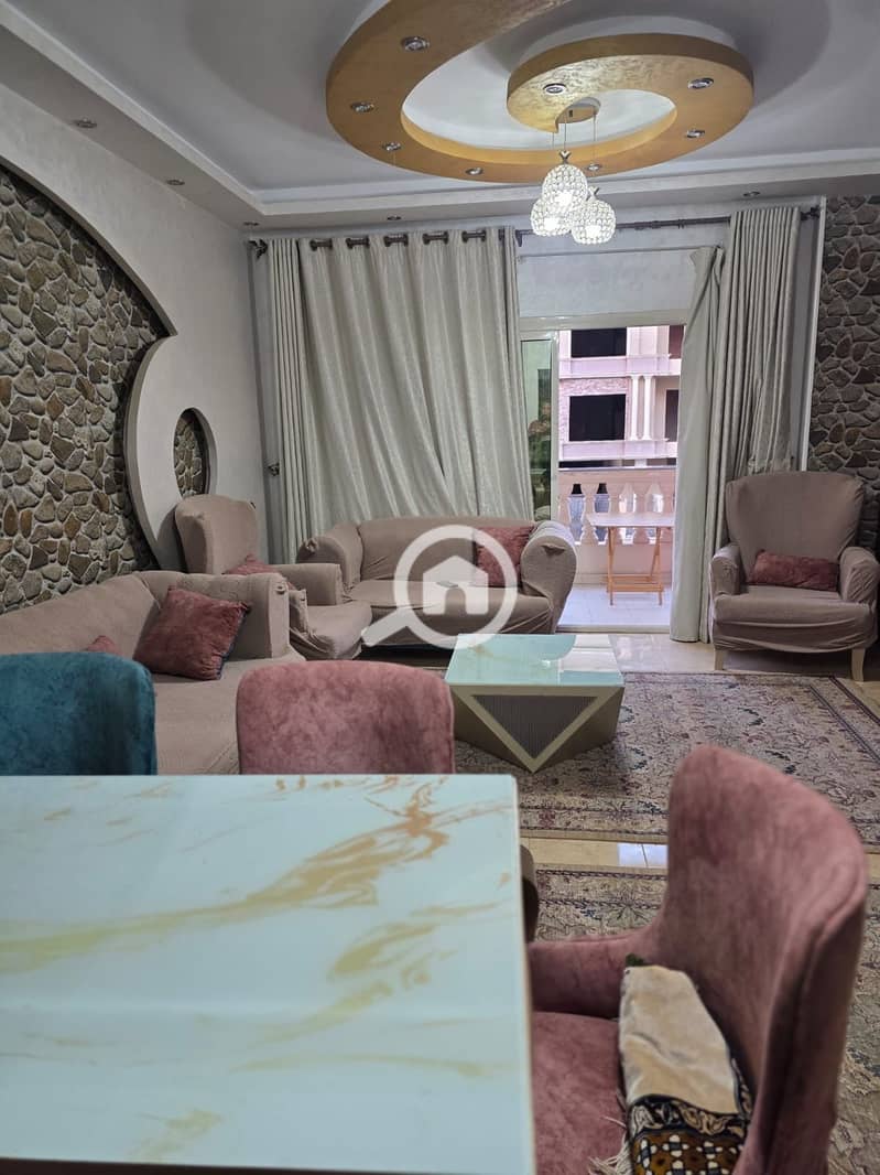 Furnished apartment for rent in Al-Narges, Fifth Settlement Buildings, 180 meters | 3 rooms + living room | Fully air-conditioned | First upper floor | Elevator - Widok 5