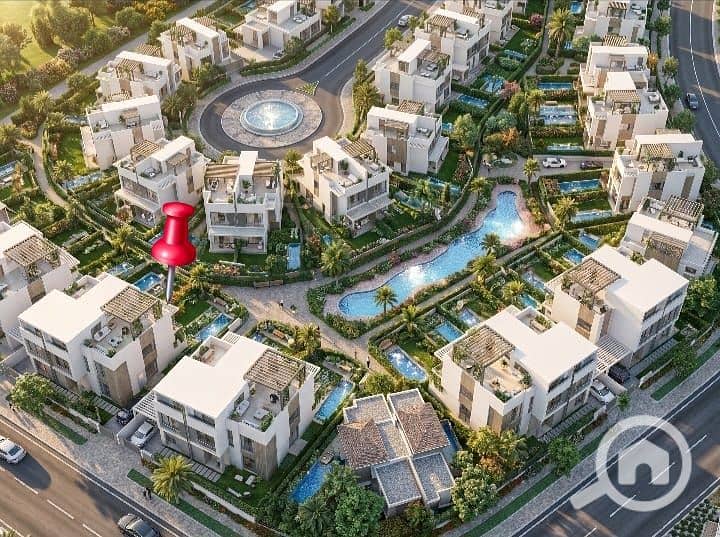 Own a townhouse in the Amez Compound in R8 with a down payment of 900,000 and installments over 8 years, with an area of 200 m direct on the swimming pool. – pohled 3