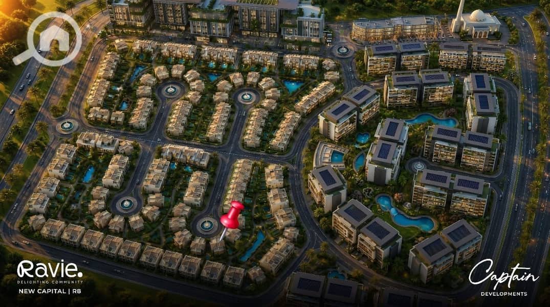 Own a townhouse in the Amez Compound in R8 with a down payment of 900,000 and installments over 8 years, with an area of 200 m direct on the swimming pool. – pohled 4