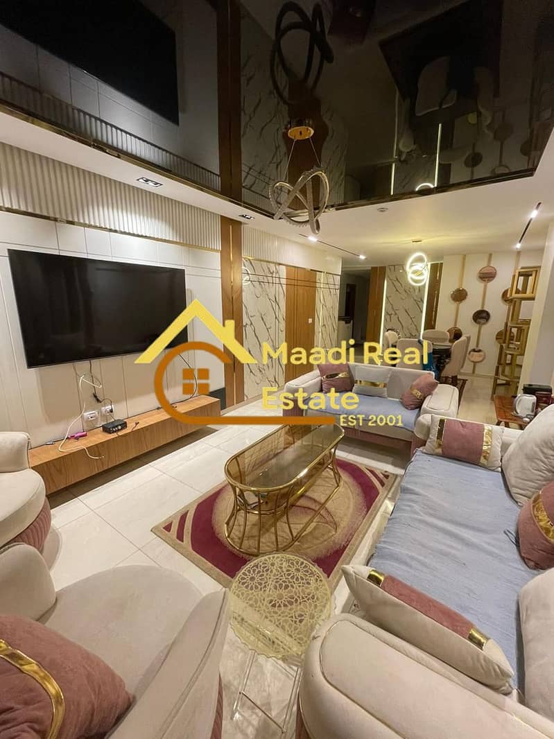 Furnished hotel apartment for rent, first occupancy, in the heart of Sarayat El Maadi, prime location, very low price, close to all services. - Widok 2