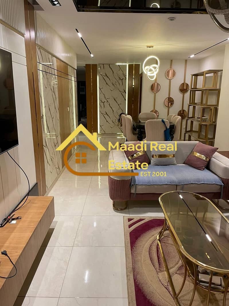Furnished hotel apartment for rent, first occupancy, in the heart of Sarayat El Maadi, prime location, very low price, close to all services. - Widok 4