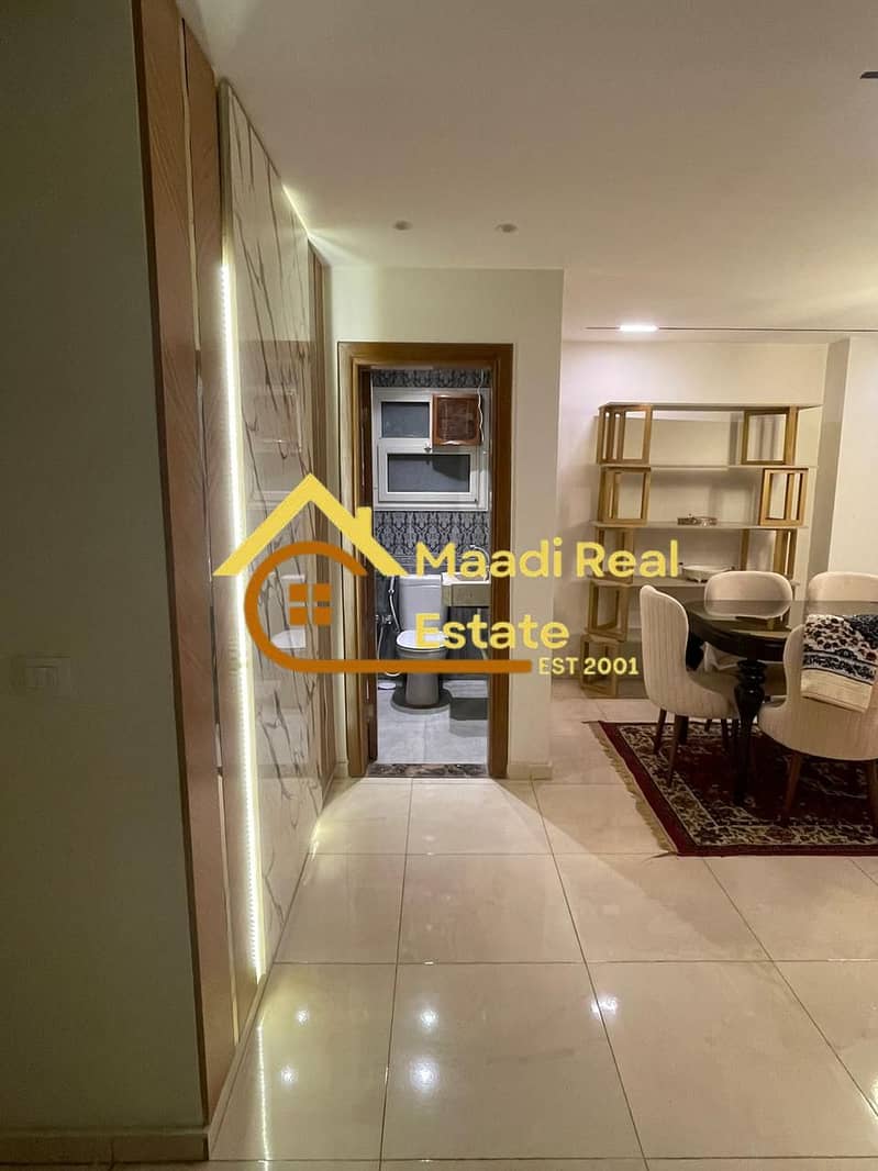Furnished hotel apartment for rent, first occupancy, in the heart of Sarayat El Maadi, prime location, very low price, close to all services. - Widok 5