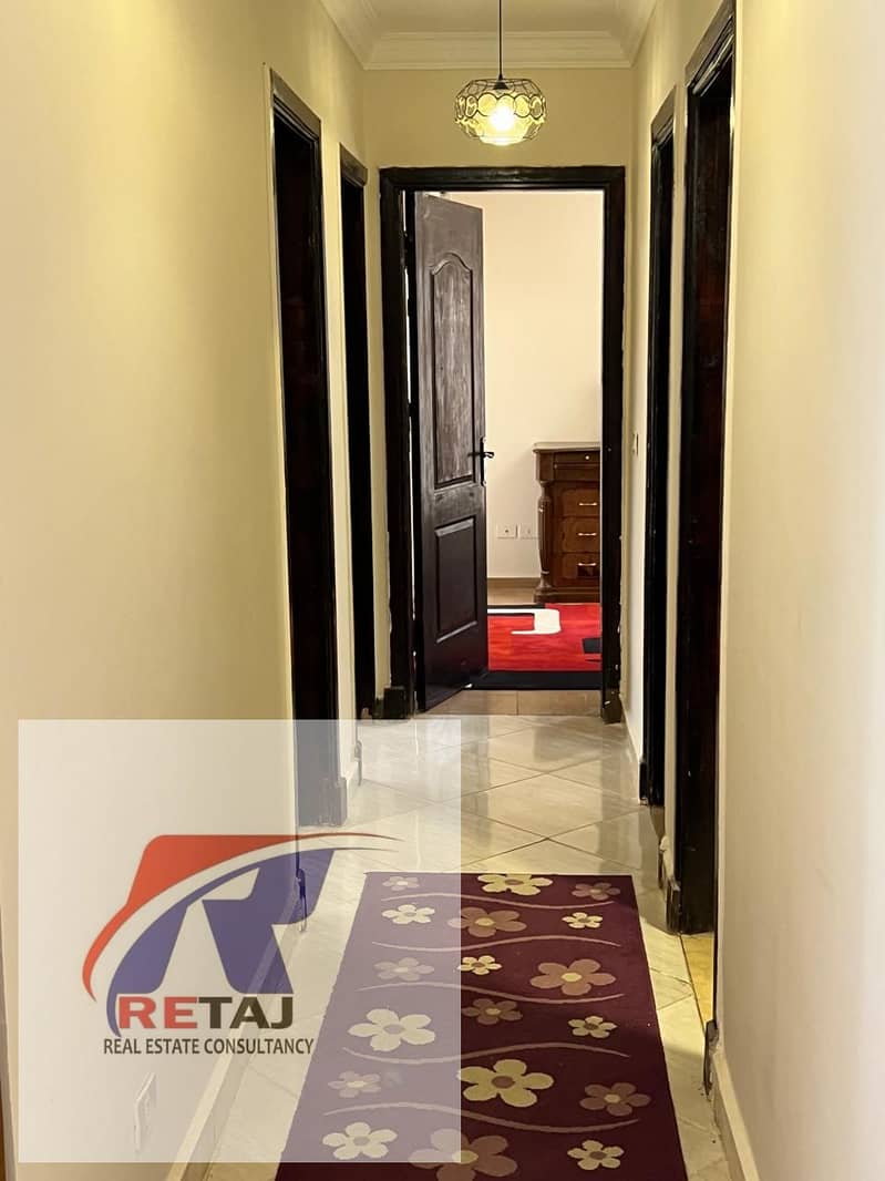 Furnished apartment for rent, five minutes from Al Rehab in Dar Misr Al Qarnafel, 130 square meters, super deluxe finishing, priced at 22,000 EGP. - Ansicht 5