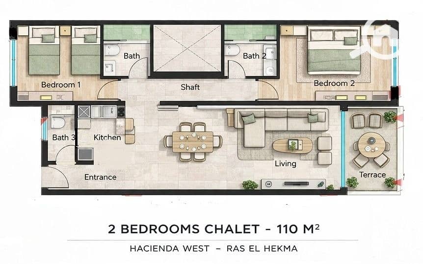 Chalet for sale , Hacienda West , Fully Furnished , North Coast , Ready to move - Widok 5