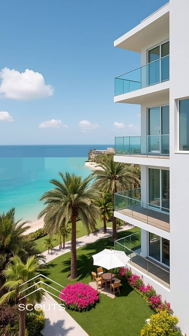 First row beachfront chalet with a garden for sale in Seazen North Coast Ras El Hekma fully finished including air conditioning and kitchen - Widok 4