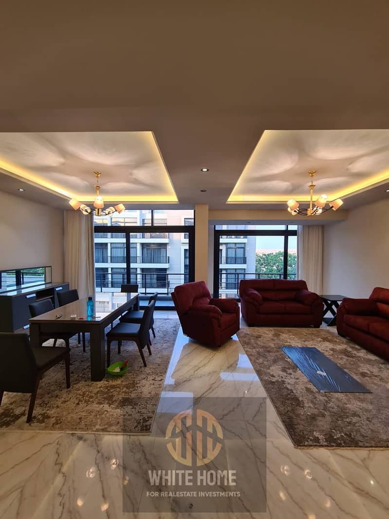 Apartment Fully furnished, for rent, in The Water Way Compound New Cairo near to pools & Gym & Seoudi market , Prime Location on Mohamed Naguib Axis . – pohled 2