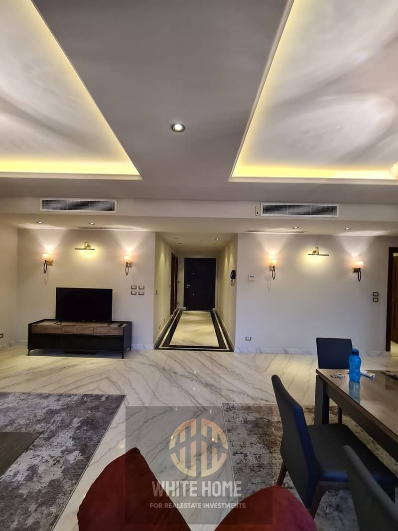 Apartment Fully furnished, for rent, in The Water Way Compound New Cairo near to pools & Gym & Seoudi market , Prime Location on Mohamed Naguib Axis . – pohled 3