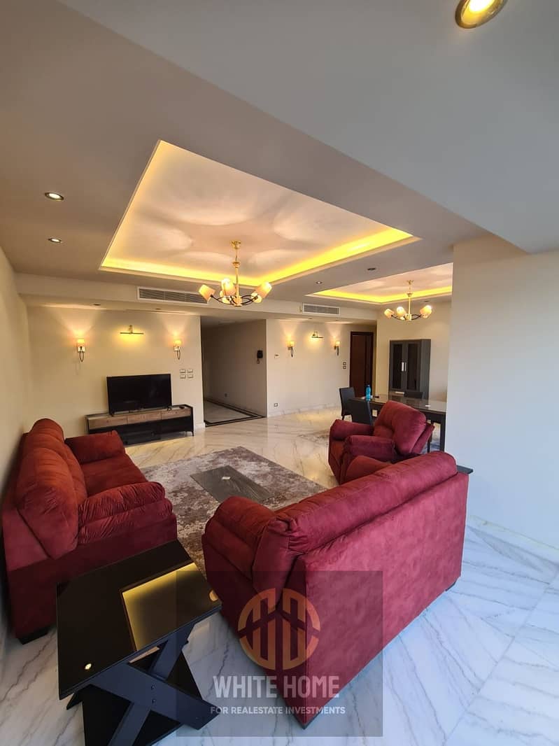 Apartment Fully furnished, for rent, in The Water Way Compound New Cairo near to pools & Gym & Seoudi market , Prime Location on Mohamed Naguib Axis . – pohled 5