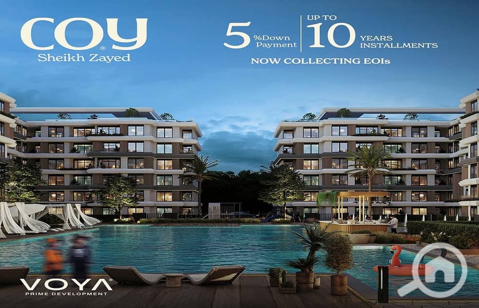 A 97m² apartment in Sheikh Zayed, Al-Thawra Al-Khadraa, in the COY compound by VOYA, available for installment over 10 years. - Widok 4