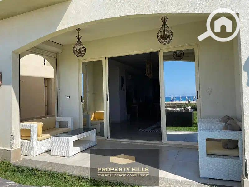 Inspect and book immediately in a ground chalet with a garden on a direct sea pool, fully finished in North Coast next to La Vista, Coronado, Dee Bay, Hacienda Blu, Marassi, Hacienda Bay, and Alamein Hills. - Aanzicht 2