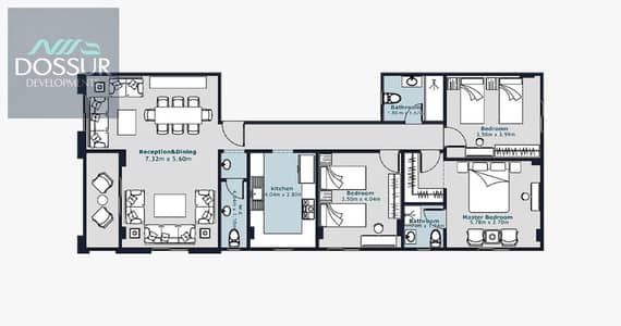 3 Bedroom Flat for Sale in New Cairo, Cairo - متكرر يمين (2). jpeg 3 Bedroom Flat for Sale in New Cairo, Cairo - متكرر يمين (2). jpeg