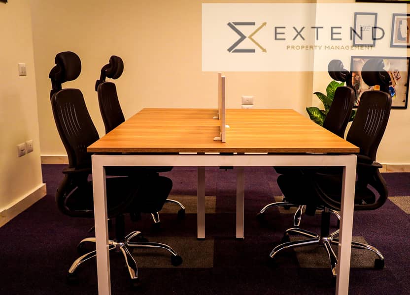 Administrative office for rent with an area of 96.6m inside a commercial mall in the heart of 6th of October on the central axis in front of the University of Culture and Sciences in a prime location - Vista 5