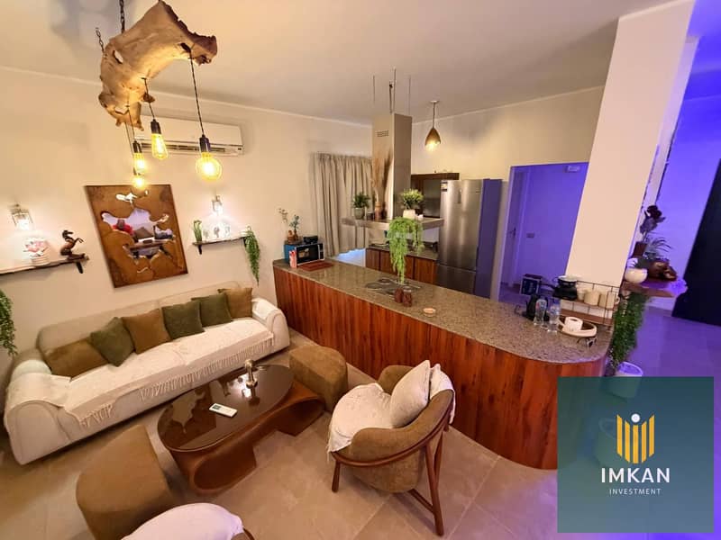 Ready for immediate handover in Ain Sokhna: a 3-bedroom chalet for sale in Boho, finished to a super-luxurious standard, available via installment pla - Aanzicht 2