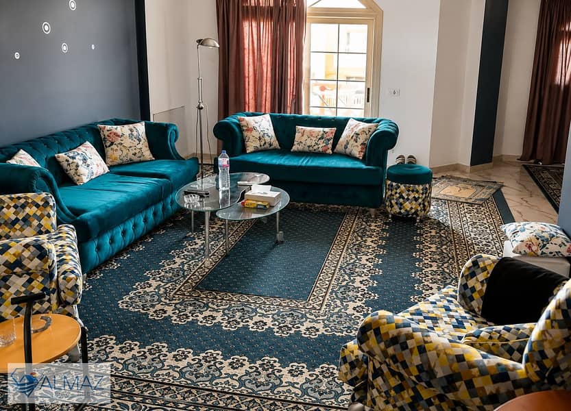 Furnished 180 sqm apartment for rent in Al Yasmin 4 Villas, First Settlement, near North 90th Street - Ansicht 2
