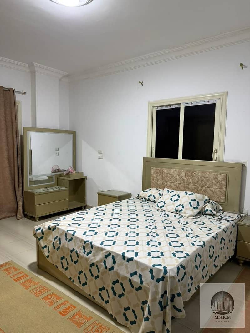 Furnished apartment for rent in Gardenia Heights 1, near Fathallah Market, 200 sq m, ground floor, 3 rooms and 2 bathrooms, priced at 18,000 - Więcej