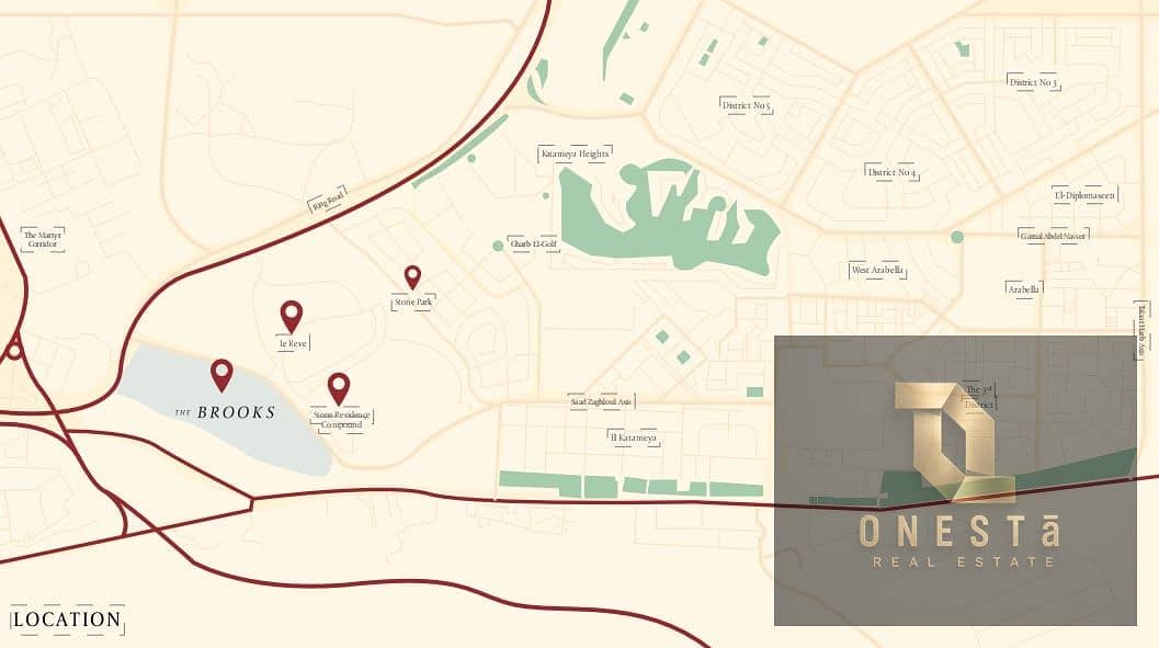 Apartment for sale, 194 square meters, with a 40% discount, two-year delivery, in The Brooks, New Cairo, with a prime view, installments over 12 years - Aanzicht 6