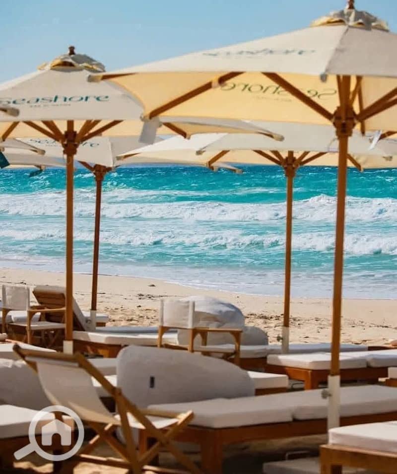 Last Beach Chalet delivery soon Full sea view fully finished ultra-super-lux in Ras El Hekma North Coast at Sea Shore Hyde Park - Vista 2