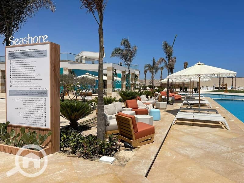 Last Beach Chalet delivery soon Full sea view fully finished ultra-super-lux in Ras El Hekma North Coast at Sea Shore Hyde Park - Altro