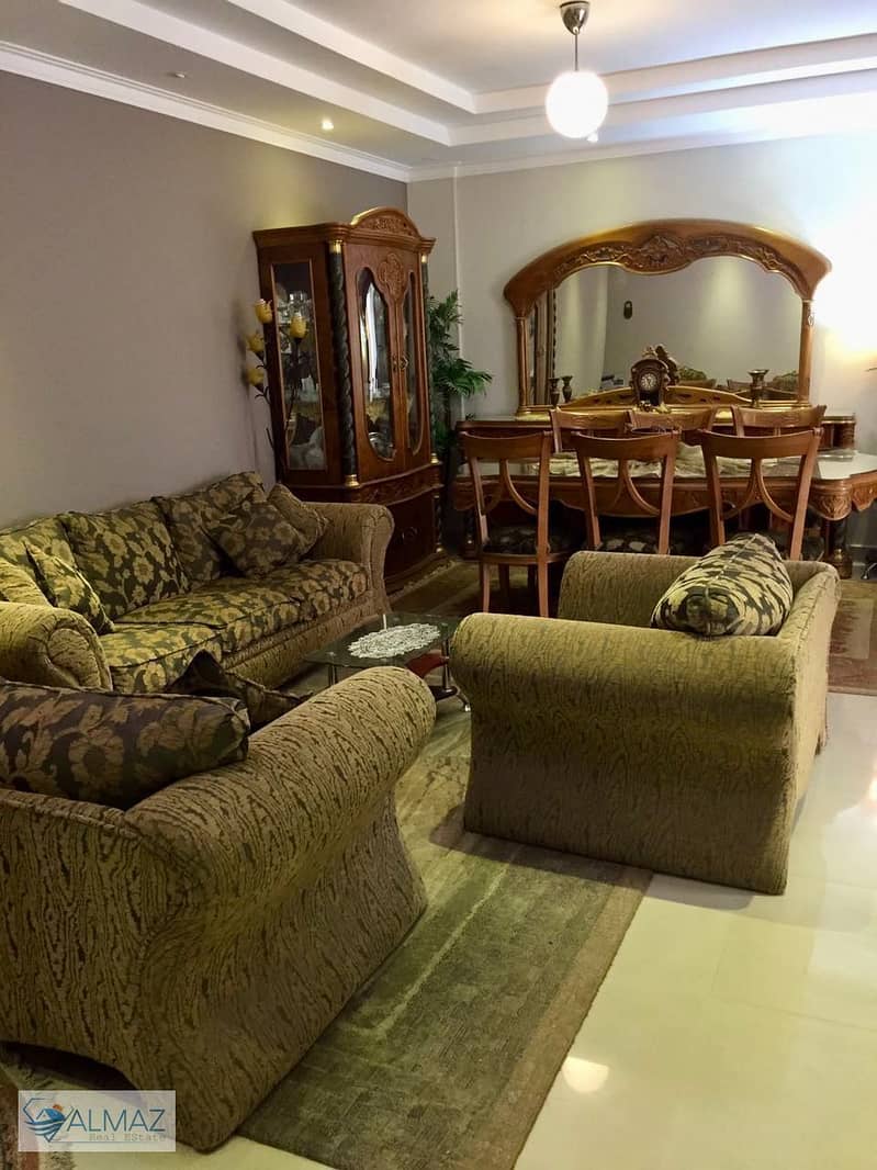 Furnished 150 sq m apartment for rent in Al Banafseg Buildings, First Settlement, near Rehab City, directly on North 90th Street. - Aanzicht 6