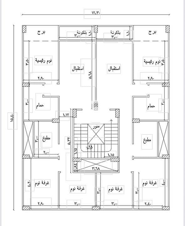 Luxury apartment for sale in Mansoura – Al-Ashjar neighborhood, side facade - Aanzicht 2