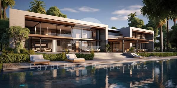 4 Bedroom Villa for Sale in Hurghada, Red Sea - generative-ai-view-of-swimming-pool-in-front-of-a-modern-luxury-house-villa-hotel-resort-photo. jpg 4 Bedroom Villa for Sale in Hurghada, Red Sea - generative-ai-view-of-swimming-pool-in-front-of-a-modern-luxury-house-villa-hotel-resort-photo. jpg