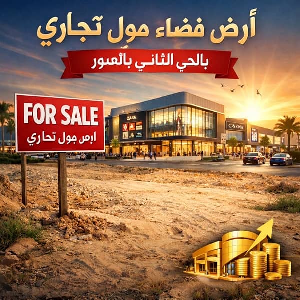 ارض مول للبيع بالحى الثانى بالعبور ارض مول للبيع بالحى الثانى بالعبور