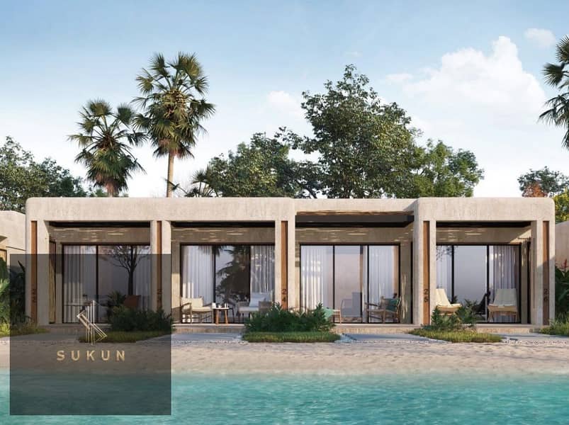 Premium ground chalet in Gaia North Coast, 103 sqm with a 150 sqm private garden and direct lagoon view. Two bedrooms, ideal for holidays, investment. – pohled 2