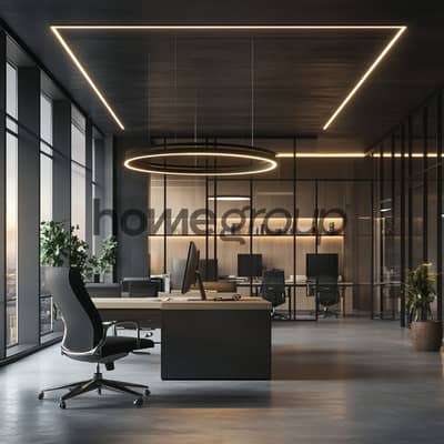 Office for Sale in New Cairo, Cairo - modern-open-space-office-interior-with-furniture. jpg