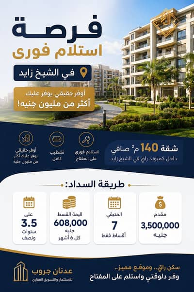 فلیٹ 3 غرف نوم للبيع في الشيخ زايد، الجيزة - ChatGPT Image Jul 28, 2026, 06_55_22 PM. png