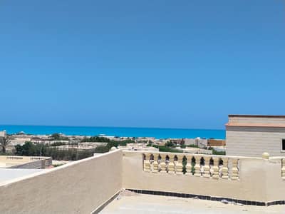 شاليه 3 غرف نوم للبيع في الساحل الشمالي، مطروح - شالية روف روعة برؤية كاملة للبحر بقرية الروضة السياحية الساحل الشمالى