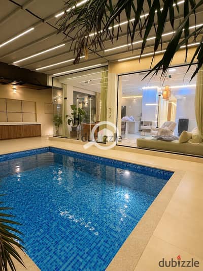 3 Bedroom Flat for Rent in New Cairo, Cairo - Furnished apartment for rent in Tamar Henna, 295 sq m + 220 sq m garden, swimming pool, private gate and entrance, central air conditioning, ultra sup 3 Bedroom Flat for Rent in New Cairo, Cairo - Furnished apartment for rent in Tamar Henna, 295 sq m + 220 sq m garden, swimming pool, private gate and entrance, central air conditioning, ultra sup