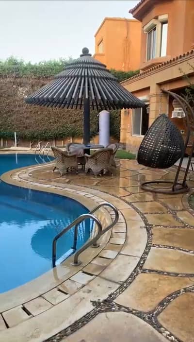 5 Bedroom Villa for Rent in New Cairo, Cairo - Beautiful Standalone Villa in Bellagio Compound for rent to families.