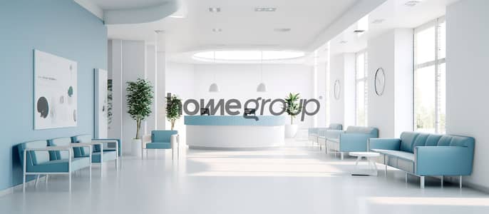 Clinic for Sale in New Cairo, Cairo - reception-waiting-room-clinic-with-desk. jpg