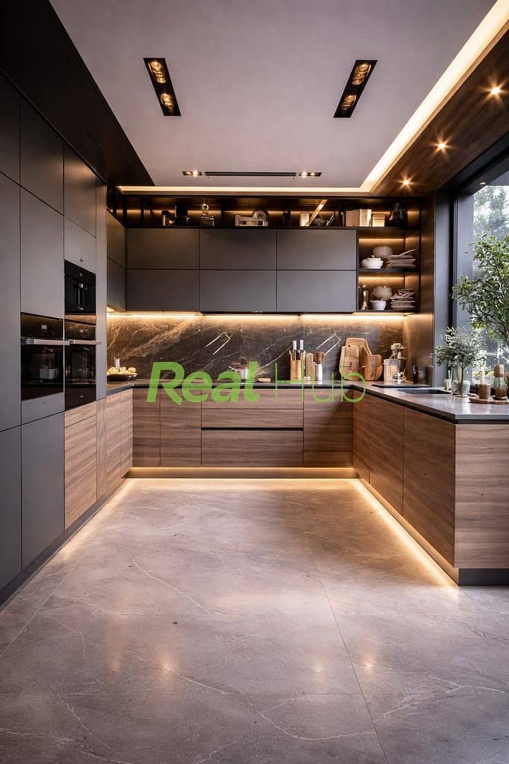 5 Sleek Marble Kitchen_ Modern design & Warm Wood. jpeg