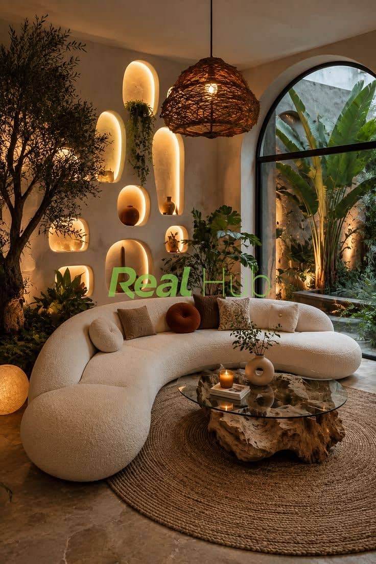 5 Stunning Organic Modern Living Room Ideas _ Luxury Home Decor Inspiration. jpeg