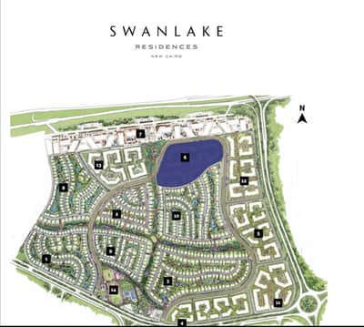 2 Bedroom Flat for Sale in New Cairo, Cairo - Ready to move/Iris Swan Lake Residences/landscape view/ fully paid