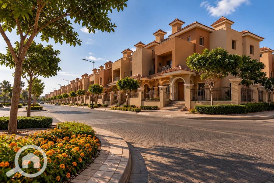 Mediterranean Villas Around a Sunny Roundabout. png Mediterranean Villas Around a Sunny Roundabout. png