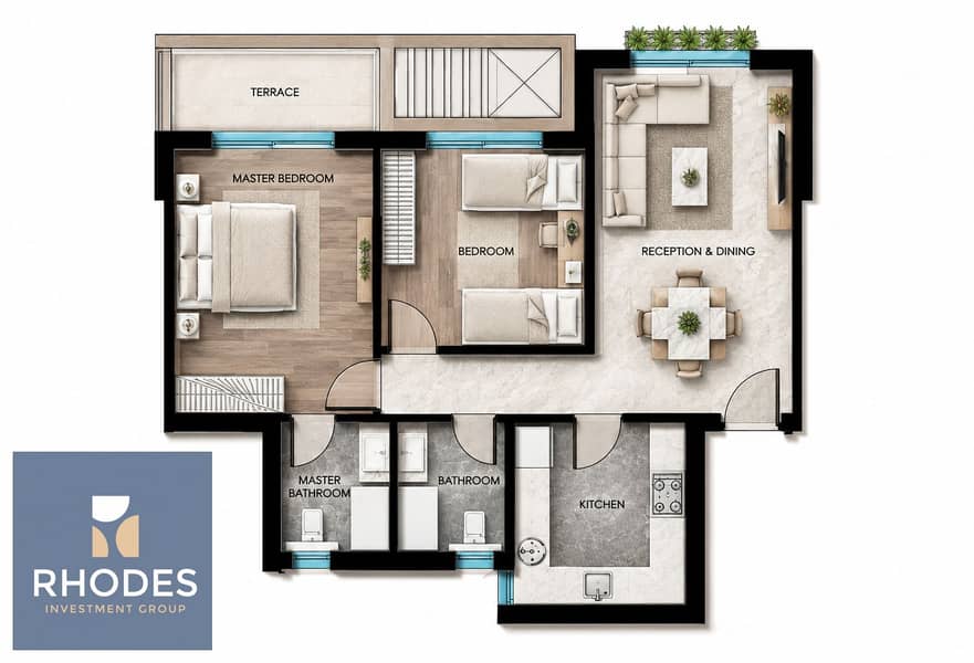 2 Modern Apartment Floor Plan_Render. png