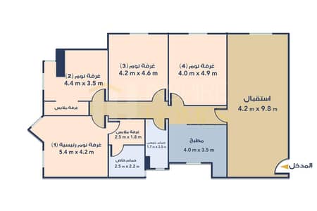4 Bedroom Flat for Sale in Laurent, Alexandria - شقه ناصيه بارقى منطقه في لوران بجوار فيلا منصور ثالث نمره من البحر